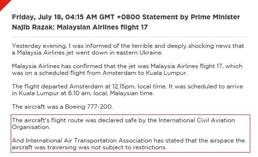 Screenshot of the website malaysiaairlines.com