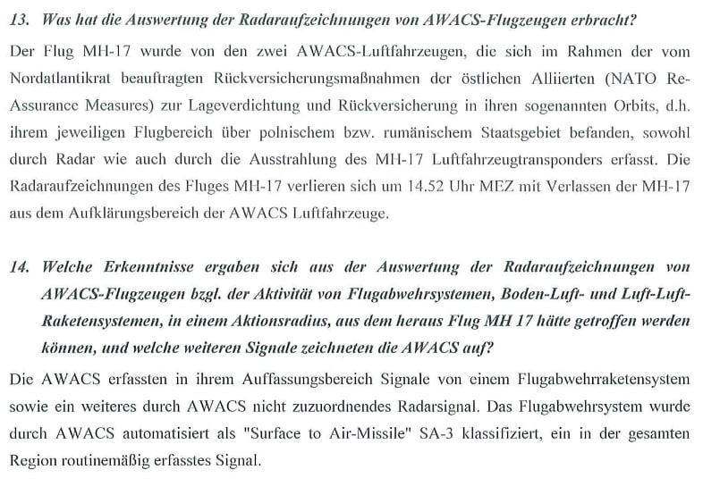 Скриншот документа, опубликованного немецким МИДом