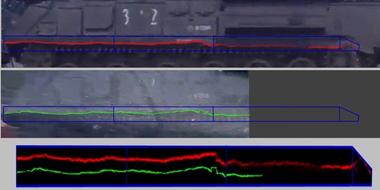 Top: Buk 3×2 filmed in Stary Oskol, Russia in June Bottom: Buk filmed in Donetsk, Ukraine by Paris Match on July 17, 2014.