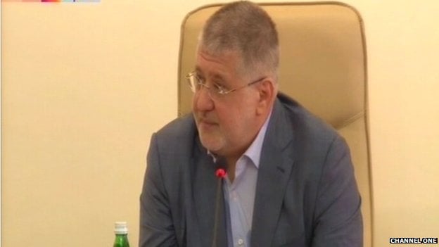 A Russian TV screen grab of Ihor Kolomoisky, the target of frequent attacks in Russian media