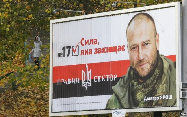 Russian media warn of the threat of Dmitry Yarosh's Right Sector, but the party's electoral support is not high