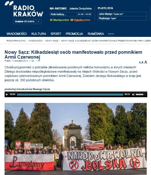 Скриншот сайта radiokrakow.pl