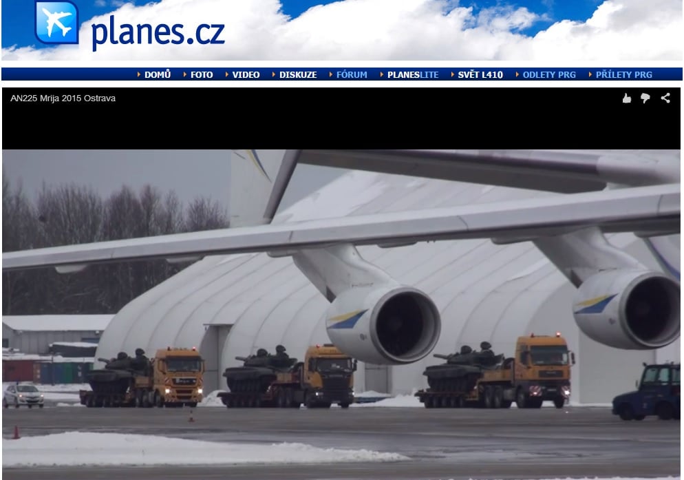 planes.cz website screenshot