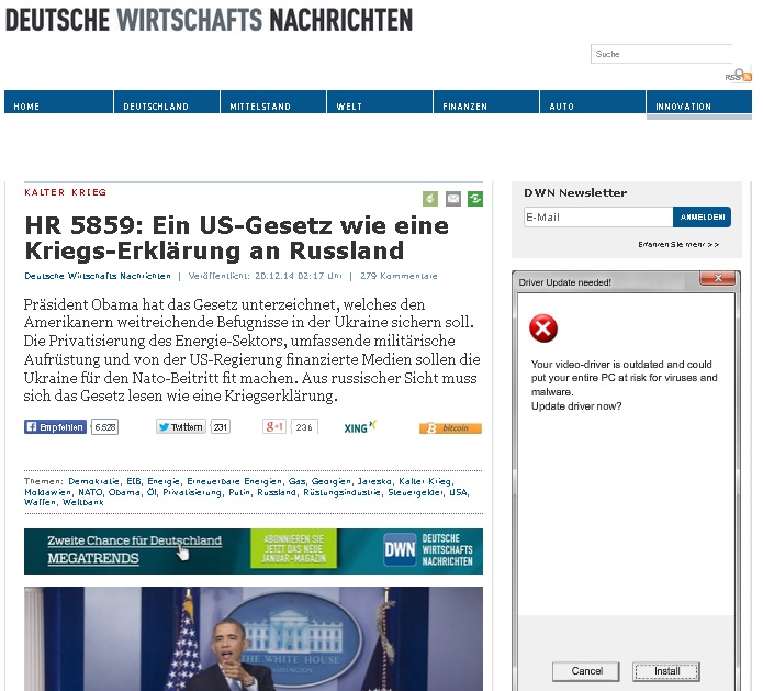 Скриншот сайта deutsche-wirtschafts-nachrichten.de
