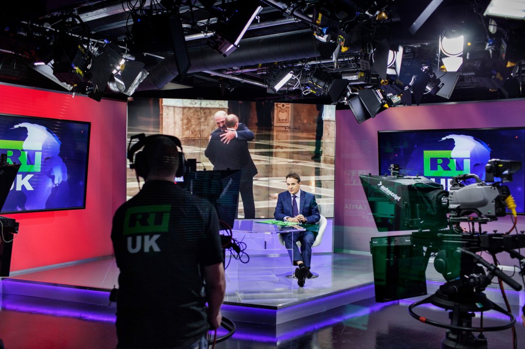 Anastasia Taylor-Lind for TIMEHot seat Anchor Bill Dod presents the news at RT’s London studios