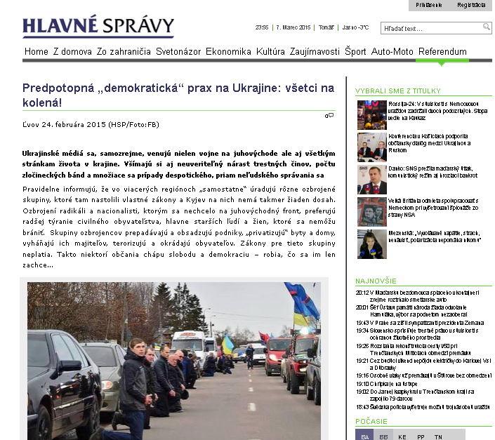 hlavnespravy.sk website screenshot