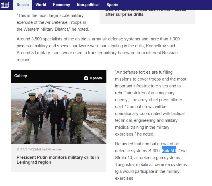 TASS informó sobre los entrenamientos rusos de la defensa aérea