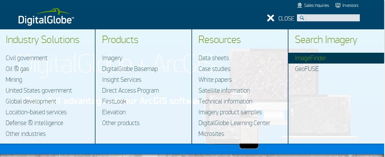 DigitalGlobe. Переход на ImageFinder