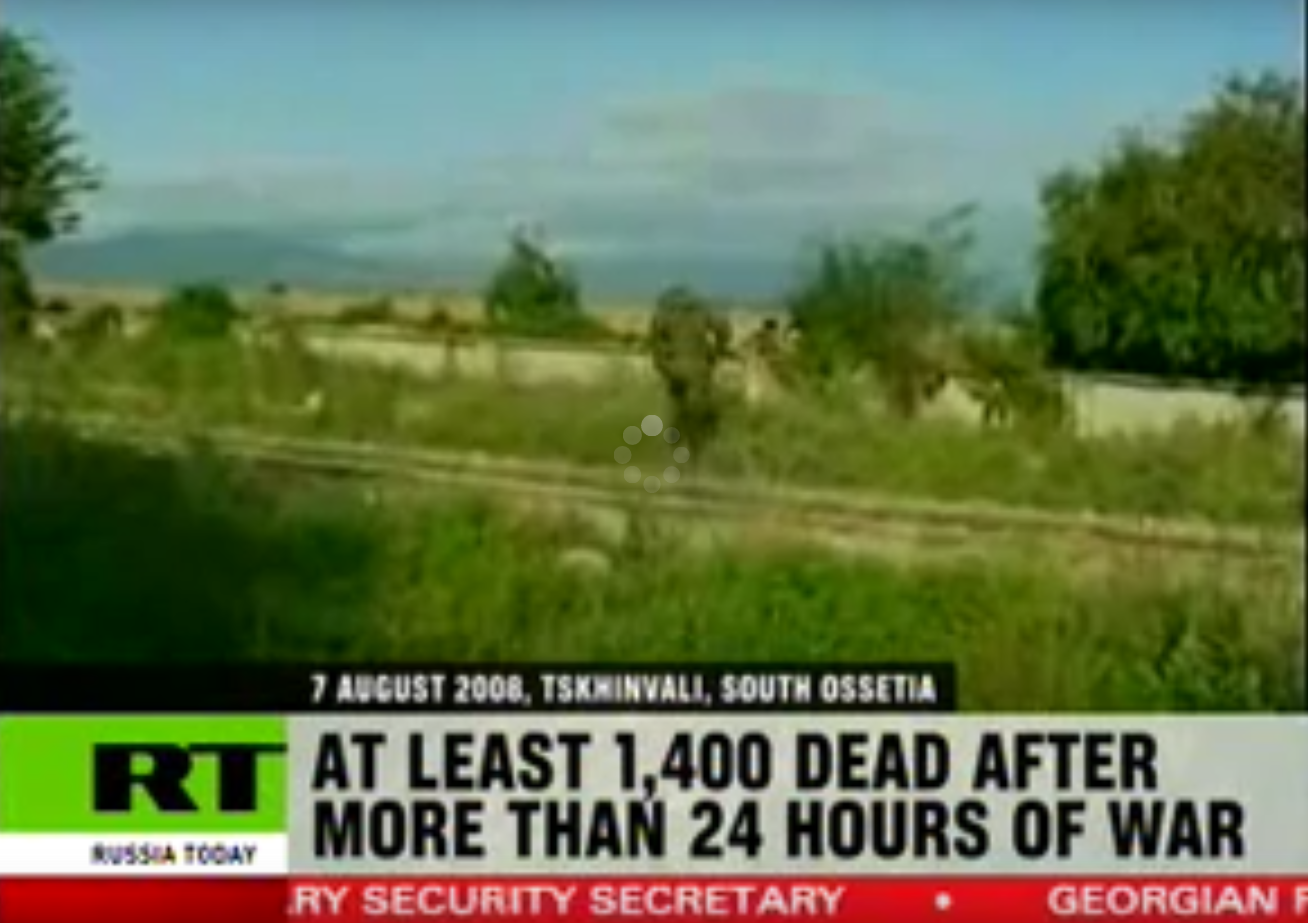  Photo: RT reporting on Russian - Georgian war (screenshot from RT)