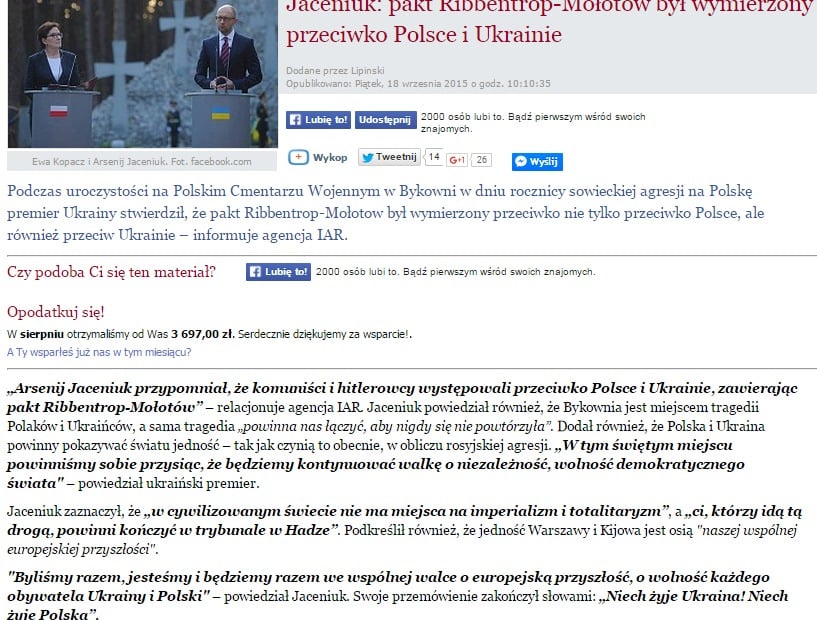 Screenshot de pe site-ul kresy.pl