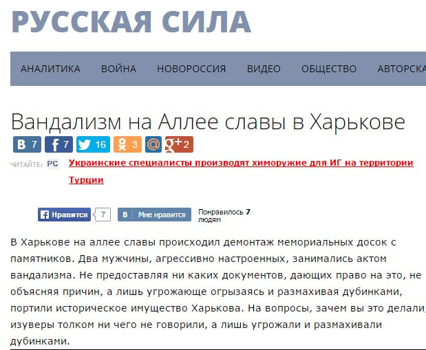 Скриншот сайта Русская Сила