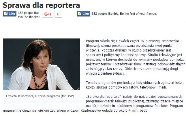 Screenshot de pe site-ul tvp.pl