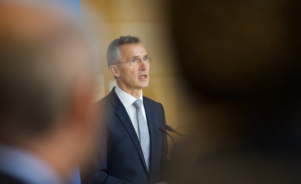 NATO Secretary General Jens Stoltenberg during the joint press point with the Prime Minister of Turkey, Ahmet Davutoglu