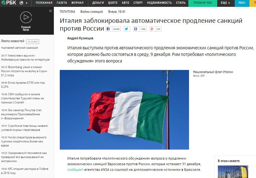 Website Screenshot www.rbc.ru