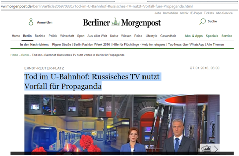 Скриншот на сайта Berliner Morgenpost