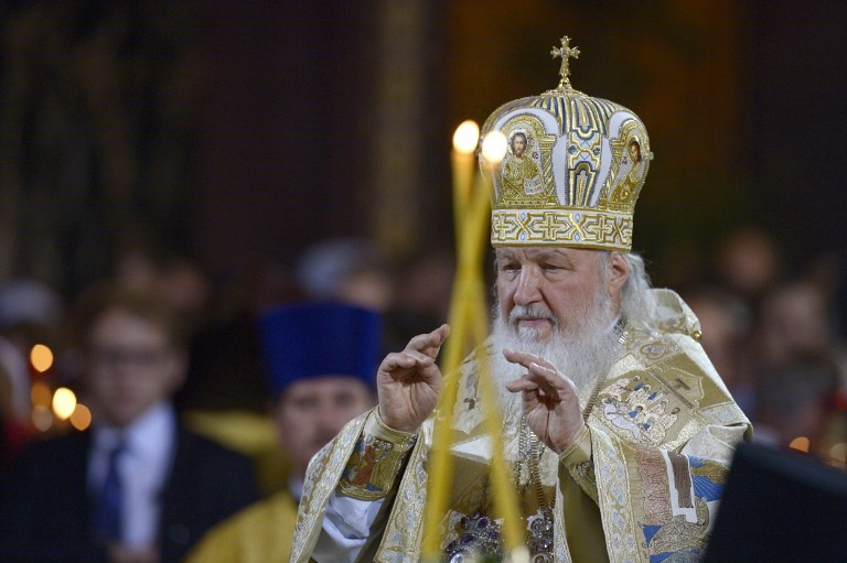 Le Patriarche Kirill durant la fête de la Nativité à Moscow, le 7 janvier 2011. Photo Vladimir Astapkovich/Sputnik / AFP