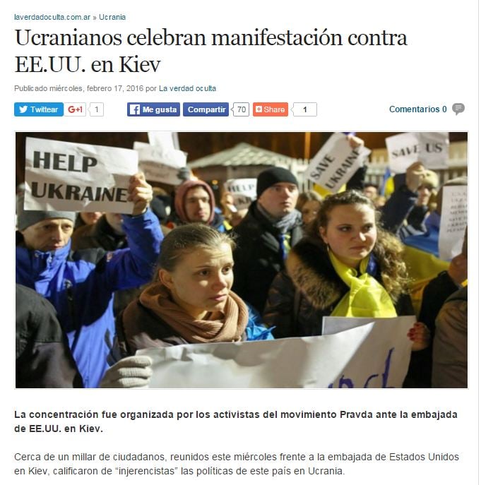 Скриншот аргентинского издания "La verdad oculta"