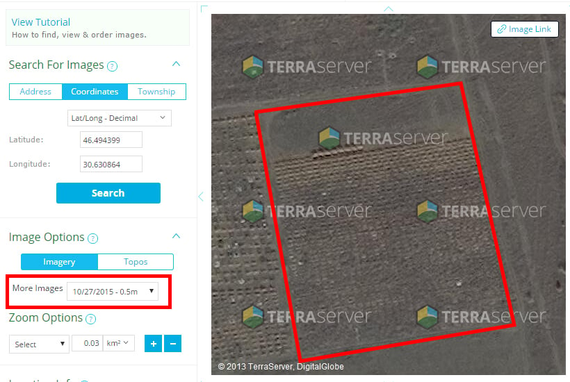 27 октября 2015 года. Снимок TerraServer