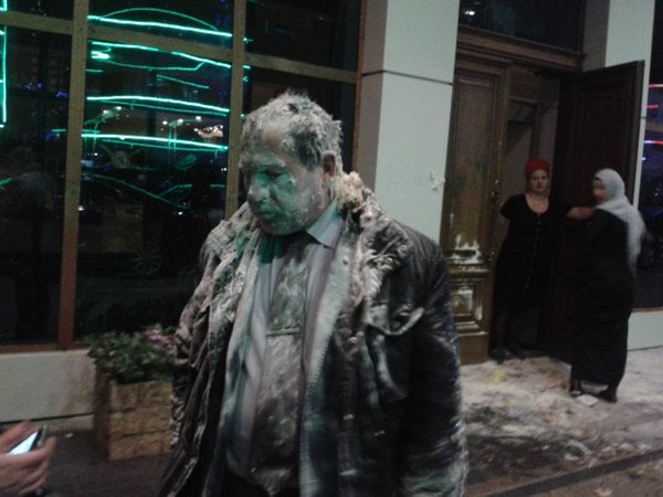 Igor Kalyapin, human rights lawyer and head of the Committee to Prevent Torture in Grozny outside the hotel where he was attacked by thugs March 16, 2016 Igor Kalyapin, human rights lawyer and head of the Committee to Prevent Torture in Grozny outside the hotel where he was attacked by thugs March 16, 2016