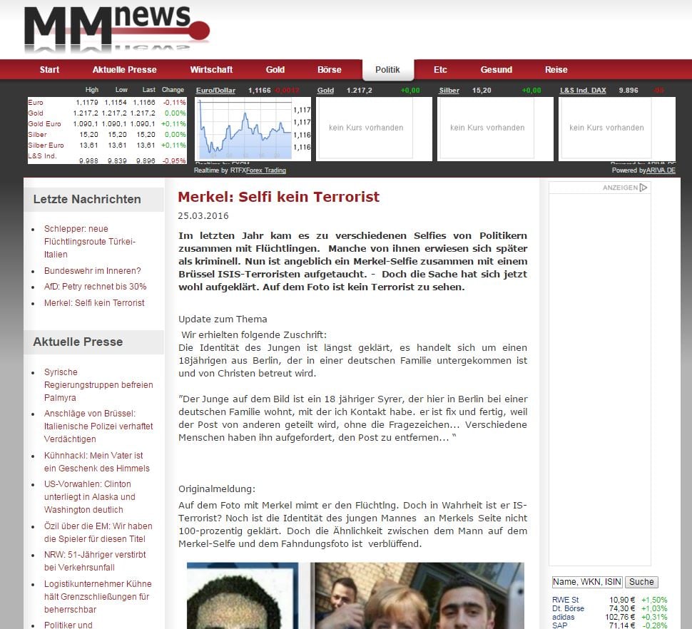 Website screenshot Mmnews.de