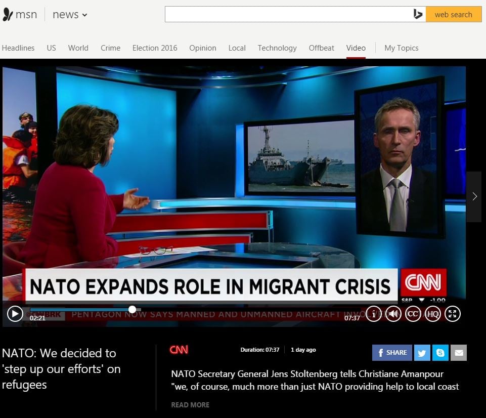 Captura de pantalla del canal CNN
