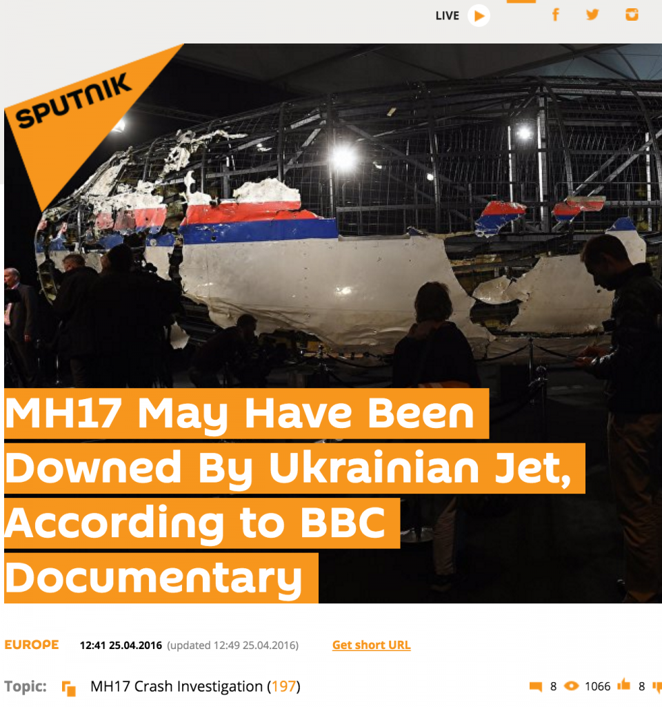 Screenshot website Sputnik