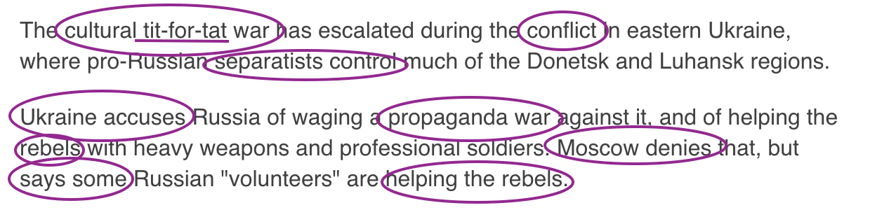 Language of Russian propaganda in the BBC Language of Russian propaganda in the BBC