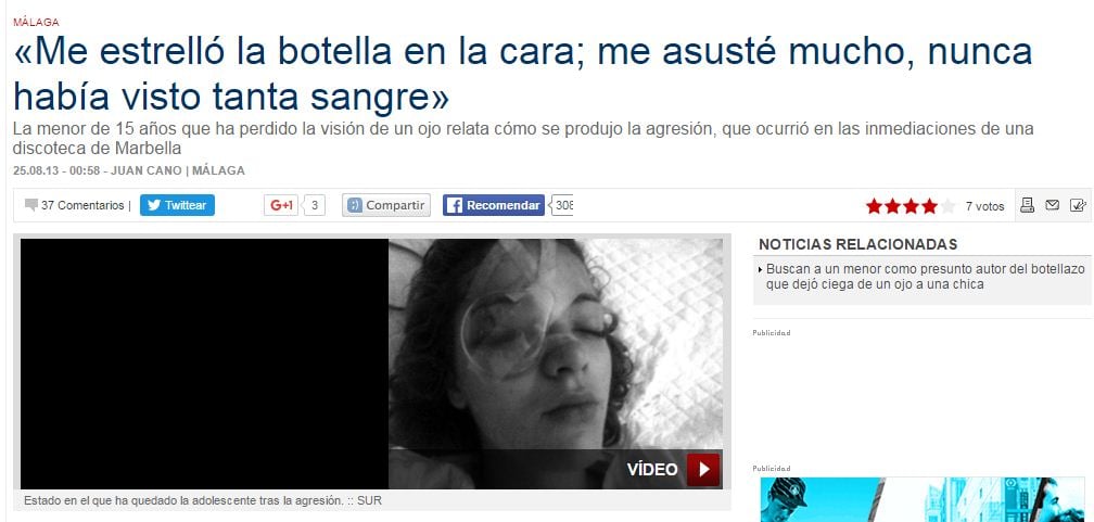 Скриншот на сайта на Diario Sur