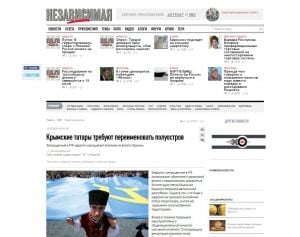 Website screenshot Nezavisimaya Gazeta 