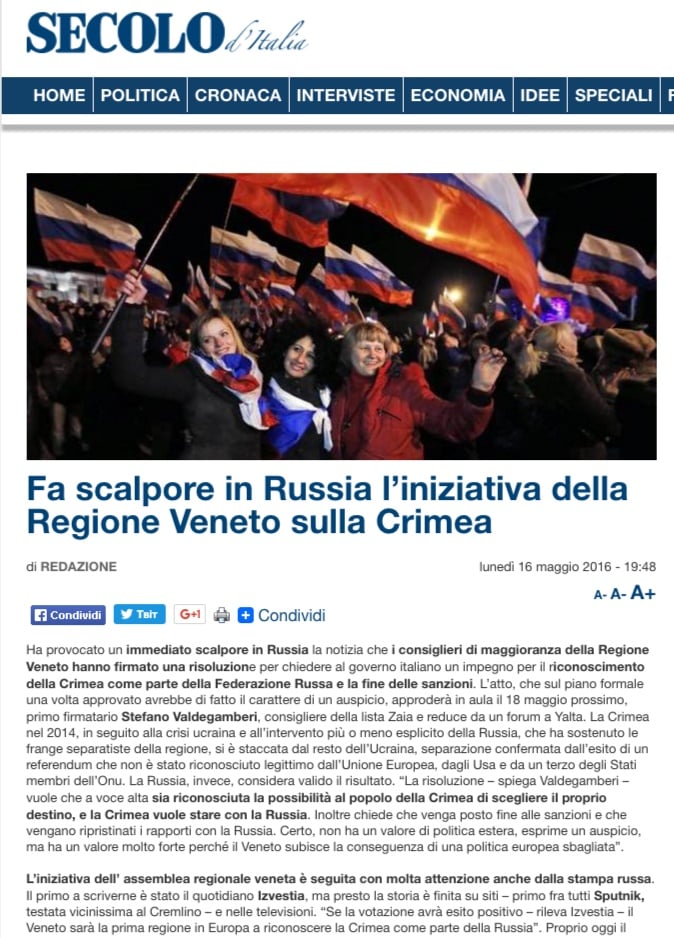 Screenshot website secoloditalia.it