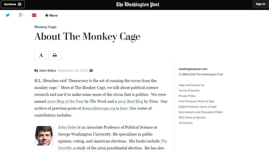 Website screenshot Washington Post