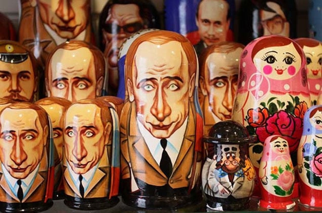 Matryoshka with Putin's face. Photo from: http://cdn01.ru/ 