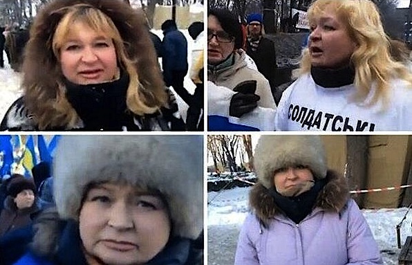 Donetsk refugee, Odesa refugee, mother of a soldier and Kyiv protester - "all-in-one" hero of various Russian media reports. Image from belaruspartisan.org 