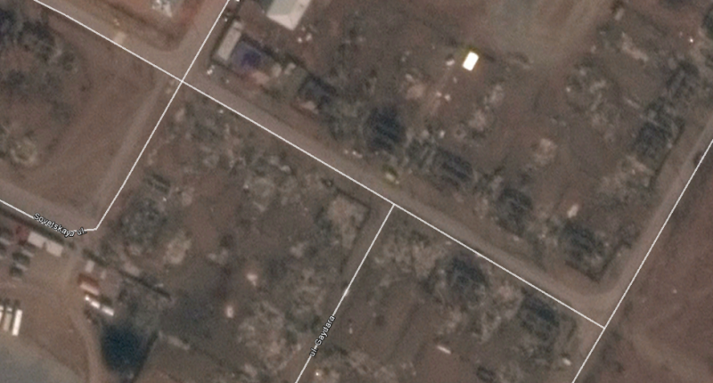 Figure 11: Screen capture from Google Earth of Mira Street in Shira, Khakassia, from April 15, 2015
