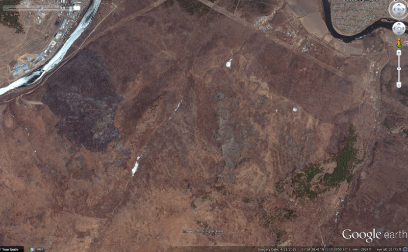 Figure 8: Screen capture from Google Earth of an area near Chita, April 2015