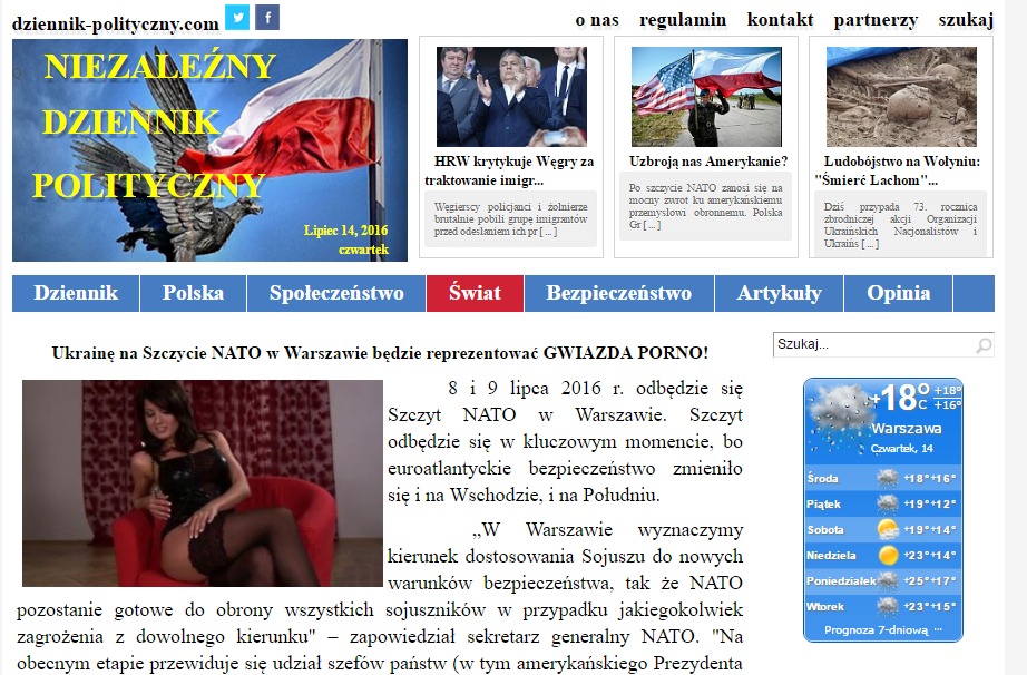 El sitio web polaco Dziennik polityczny