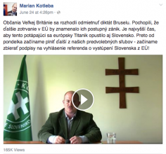 Marian Kotleba, leader of far-right LSNS announces referendum proposal on Slovak European membership