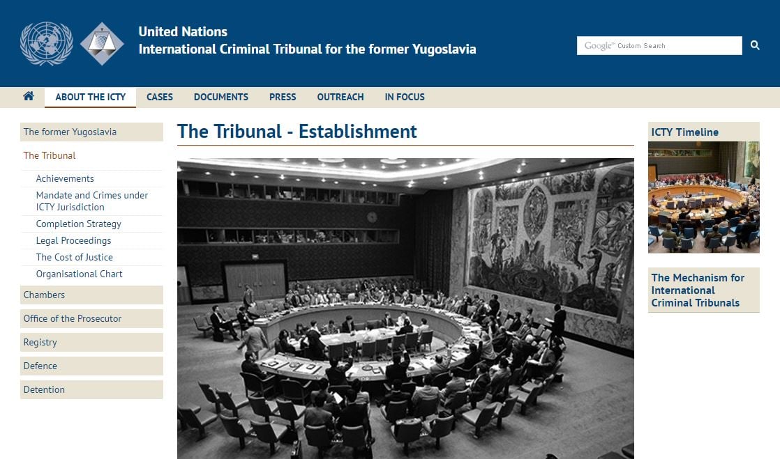 La página de la ONU