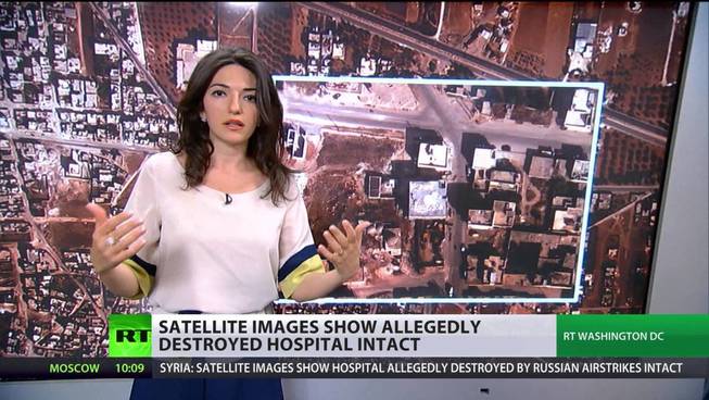 Clip de Russia Today negando un supuesto bombardeo ruso contra un hospital en Siria