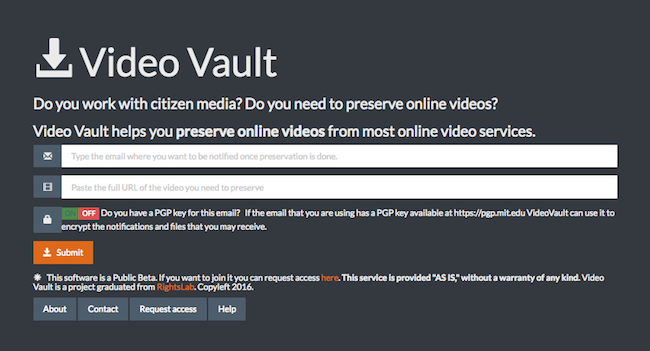 Users can activate PGP encryption on the notifications and files they receive from Video Vault