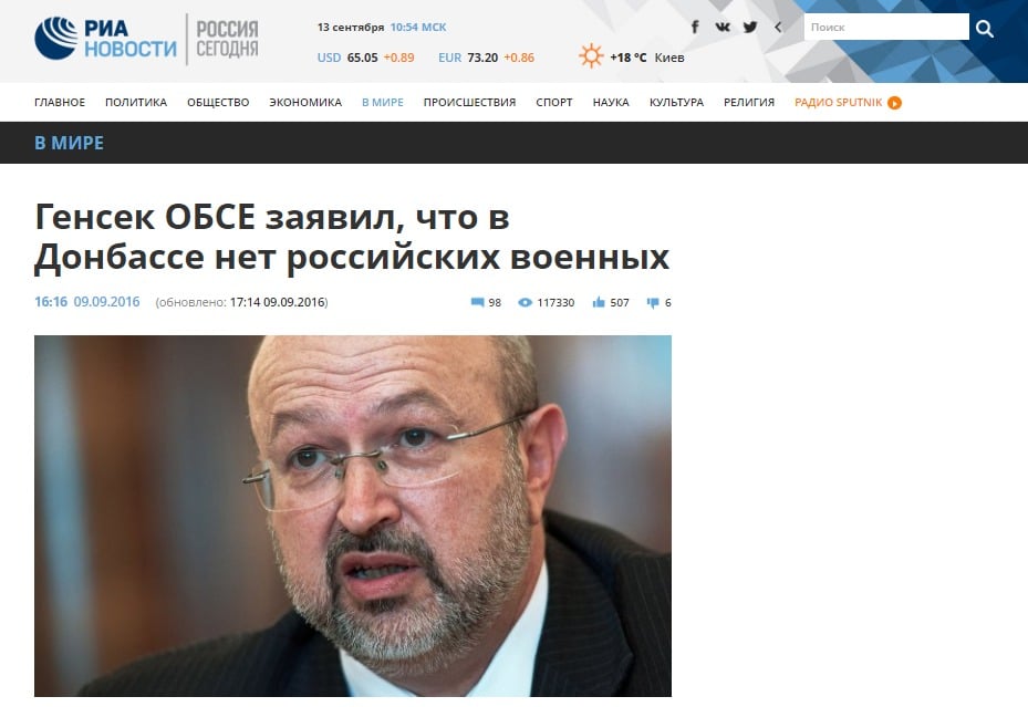 OSCE conferma l'assenza di truppe russe in Donbas
