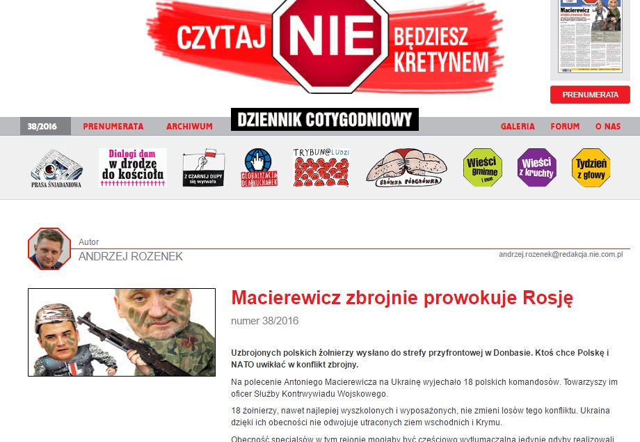 Скриншот nie.com.pl