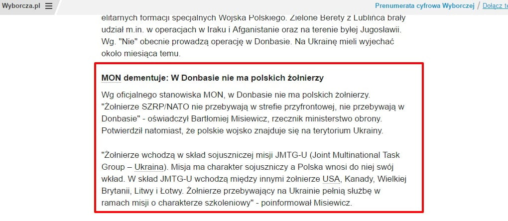 Скриншот wyborcza.pl