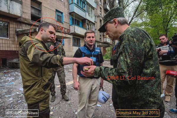 Sergei Zhuk with DNR “Deputy Defense Minister” E. А. Basurin