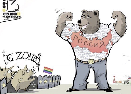La caricatura difundida por la Embajada de Rusia en el Reino Unido