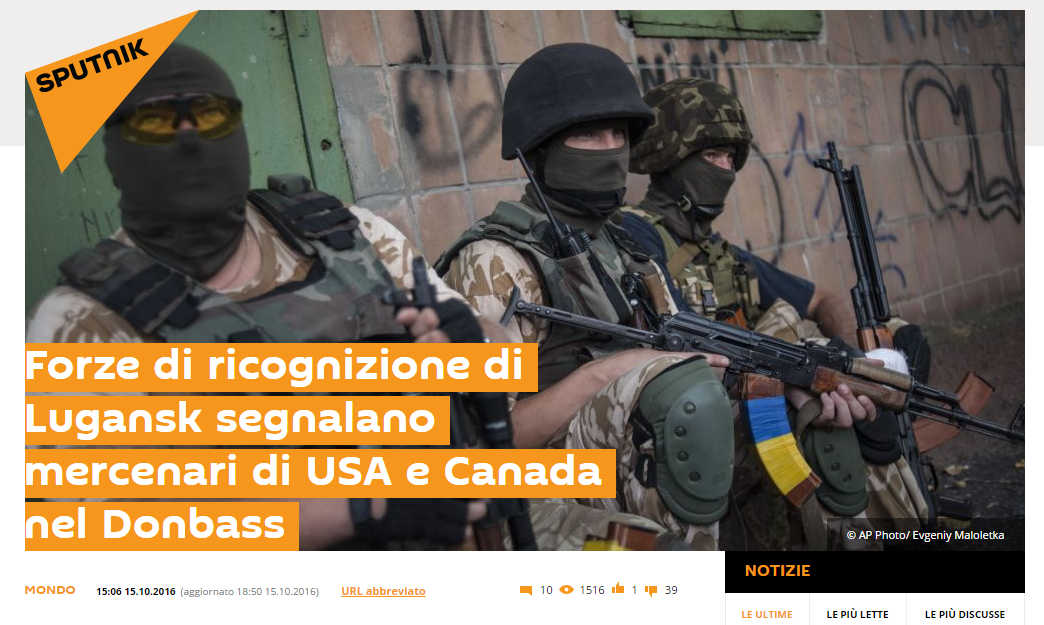 Mercenari americani in Donbas