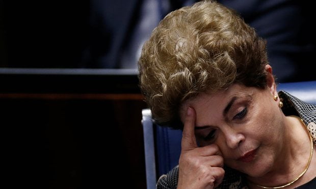 A report found three out of the five most shared stories on Facebook were false as the Dilma Rousseff impeachment process intensified. Photograph: Ueslei Marcelino/Reuters 