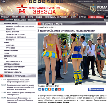 Website screenshot Zvezda