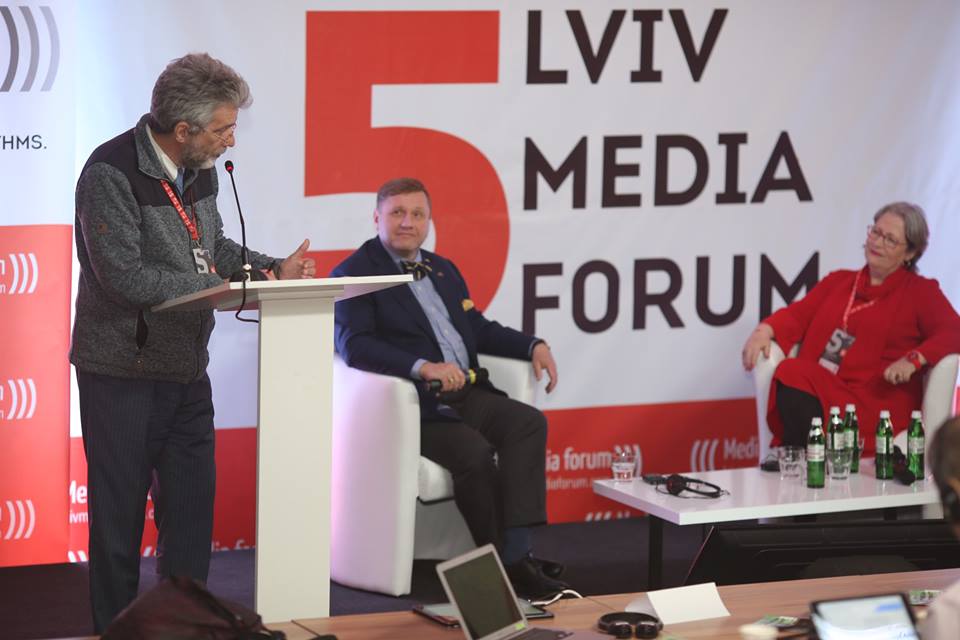 Konstantin von Eggert, Kanal Doshd; Susanne Scholl, Journalistin und Schriftstellerin, Österreich. Copyright: Lviv Media Forum