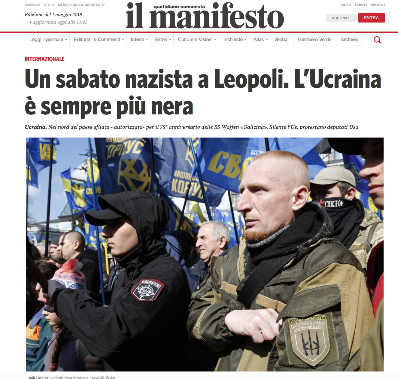 Fake manifesto ucraini nazisti